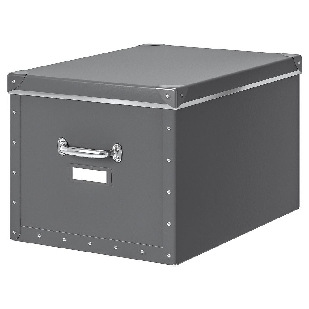 Коробка с крышкой, темно-серый 35x56x30 см IKEA ФЬЕЛЛА 303.956.70 - фото 1
