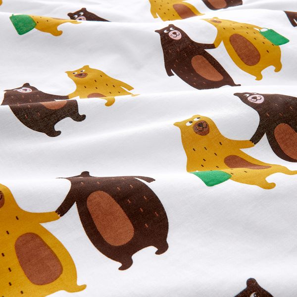 Пододеяльник и наволочка, орнамент «медведь» желтый, коричневый, 150x200, 50x60 см IKEA BRUMMIG 605.211.44 - фото 8