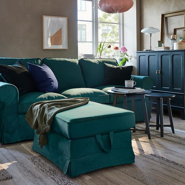 Табурет для ног, Totebo темная бирюза IKEA EKTORP ЭКТОРП 393.199.12 - фото 5