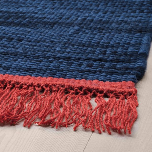 Ковер безворсовый, синий, 140x200 см IKEA ВЭРМЕР 704.409.82 - фото 2