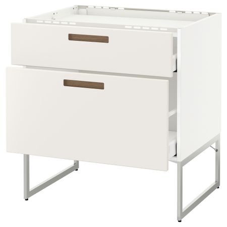 Напольный шкаф, 2 фронтальных панели, 3 ящика МЕТОД / МАКСИМЕРА, белый, Мэрста белый