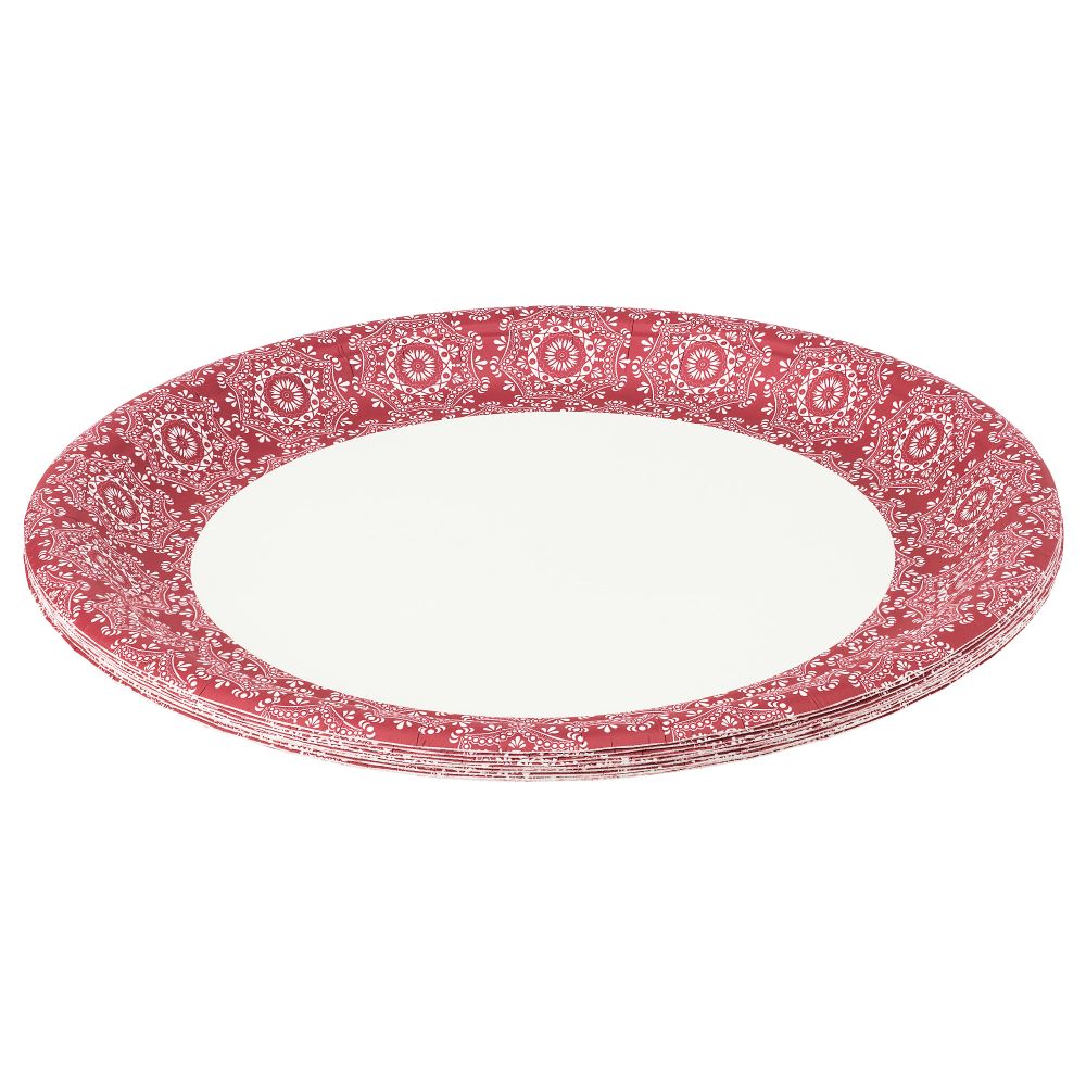Тарелка бумажная ВИНТЕР 2015, с рисунком красный, белый (28 см) - фото 1