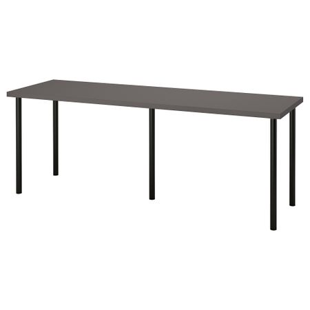 Письменный стол, 200x60 см, темно-серый-черный IKEA LAGKAPTEN ЛАГКАПТЕН, ADILS АДИЛЬС 894.175.28