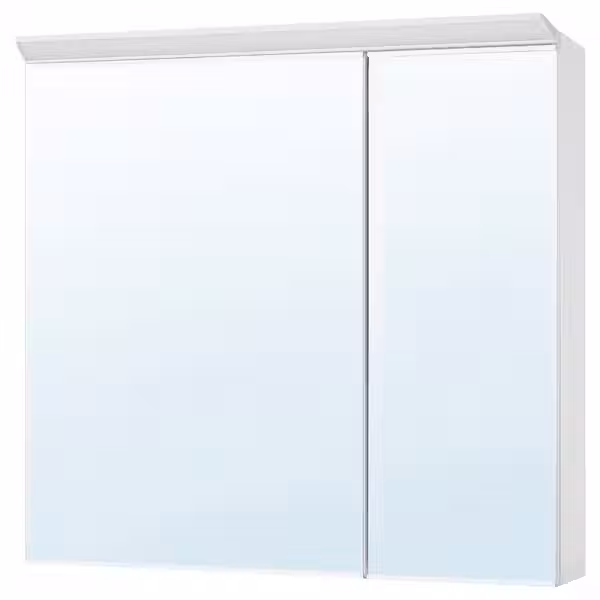 TREASJÖN Зеркальн шкафчик/2дверцы/подсветка 80x17x75 см - фото 2