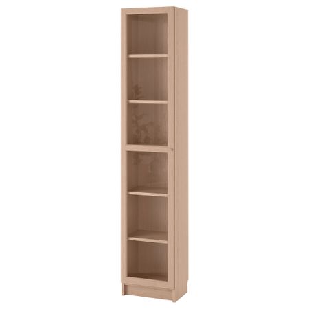 Шкаф книжный со стеклянной дверью, 40x30x202 cm IKEA BILLY БИЛЛИ, OXBERG ОКСБЕРГ 592.874.01