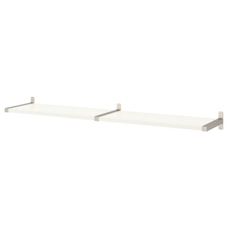 Полка навесная, белый/никелированный 160x30 см IKEA BERGSHULT БЕРГСХУЛЬТ / GRANHULT ГРАНГУЛЬТ 192.909.43