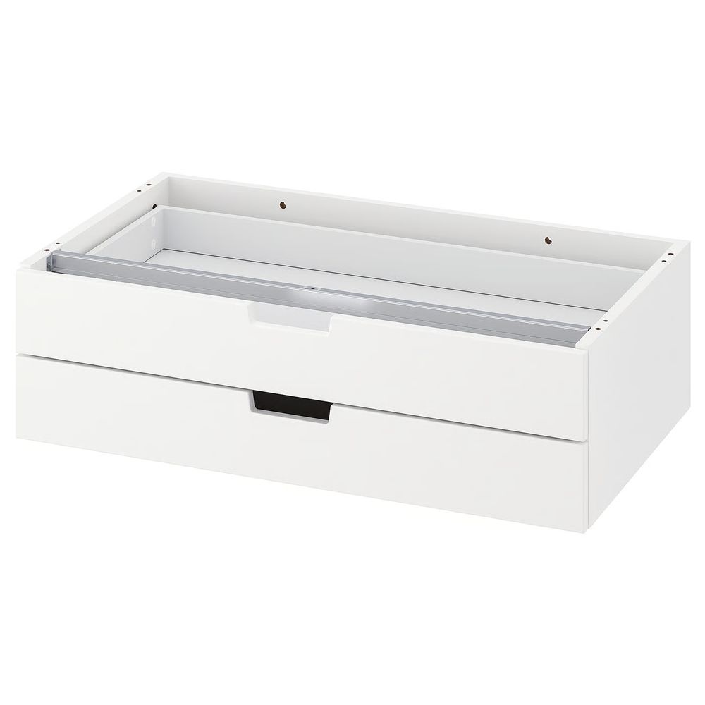 NORDLI Модульный комод с 2 ящиками - белый 80x23 см - схема-чертеж с размерами
