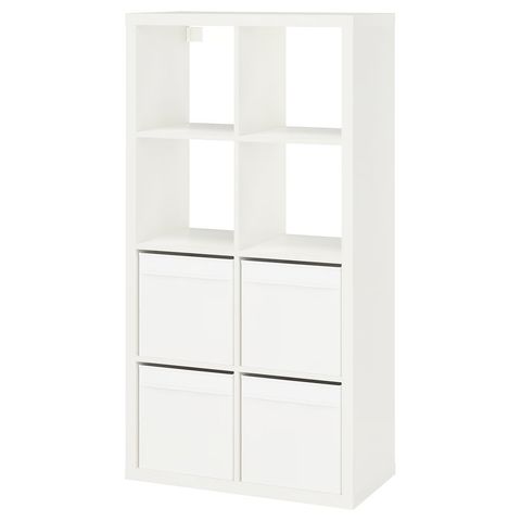 KALLAX Стеллаж - белый/ДРЁНА белый 77x39x147 см