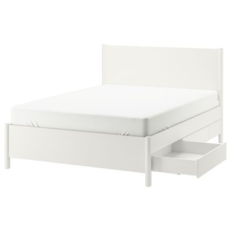 Каркас кровати с ящиками, белый с оттенком, Lindbåden, 160x200 см IKEA TONSTAD 094.966.28