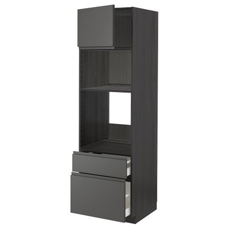 Высокий шкаф для духовки, СВЧ, дверца, 2 ящика, 60x60x200 cm IKEA METOD МЕТОД, MAXIMERA МАКСИМЕРА 294.553.06