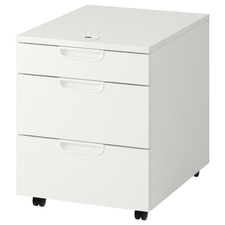 GALANT Тумба с ящиками на колесах - белый 45x55 см