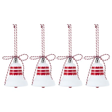Елочное украшение, форма колокола белый, красный IKEA VINTERFINT 505.806.00