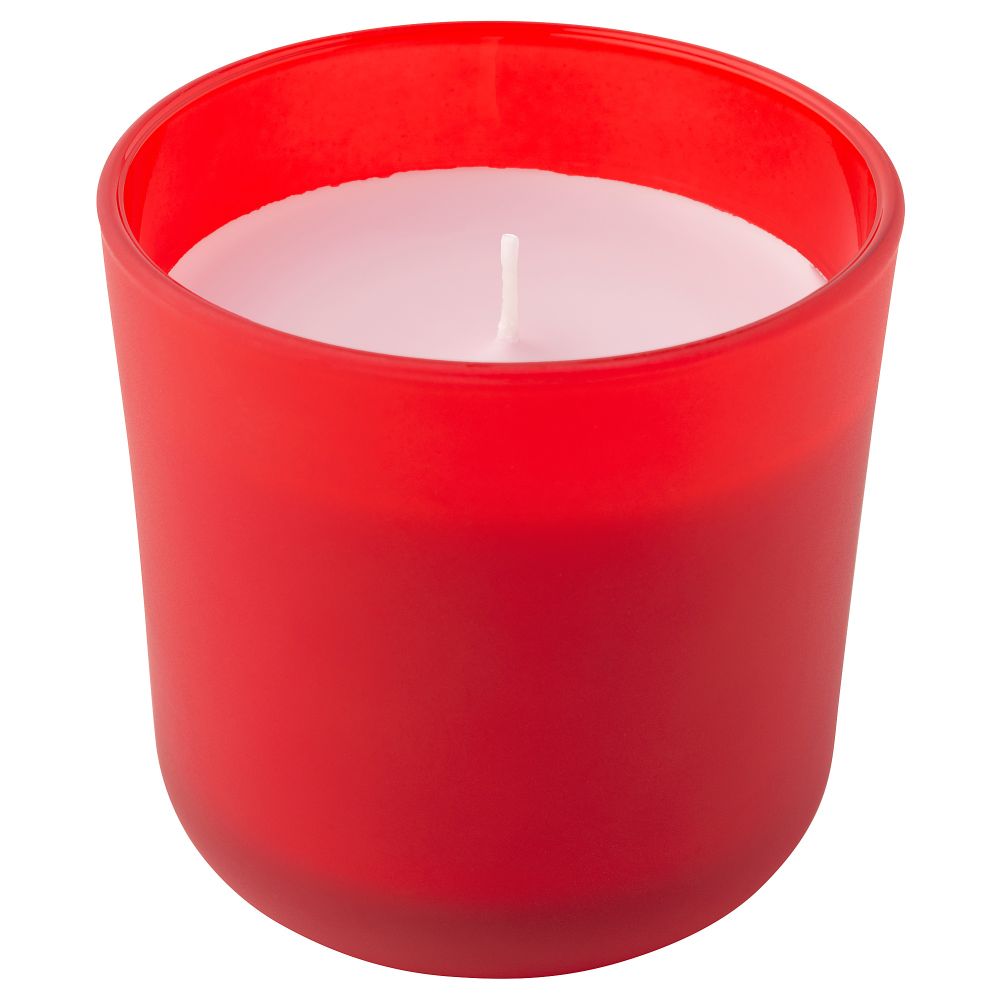 Ароматическая свеча в стакане СОММАР 2019, Ревень красный, красный (8 см) - фото 1