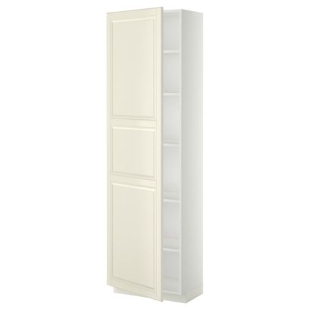 Высокий шкаф с полками, белый/Будбин белый с оттенком 60x37x200 см IKEA METOD МЕТОД 394.738.28