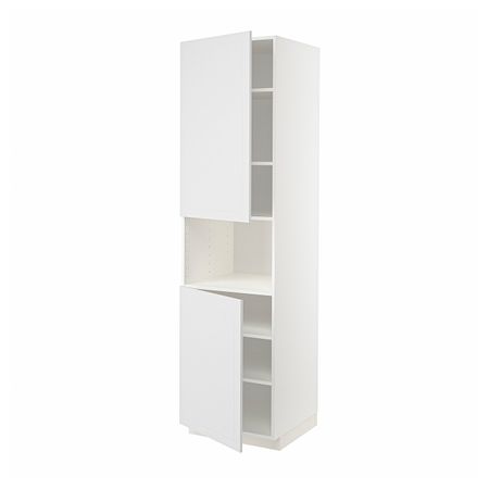 Высокий шкаф для/СВЧ, 2 дверцы/полки, белый/Стенсунд белый 60x60x220 см IKEA METOD МЕТОД 694.098.45