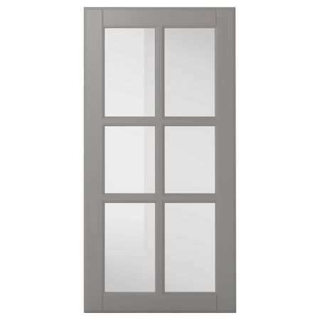 Стеклянная дверь БУДБИН, серый