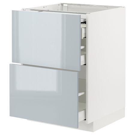 Напольный шкаф с выдвижной панелью, 3 ящиками, 60x60 cm IKEA METOD МЕТОД, MAXIMERA МАКСИМЕРА 794.788.95