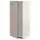 METOD Высокий шкаф д/холодильн/морозильн - белый/Upplöv матовый темно-бежевый 60x60x140 см