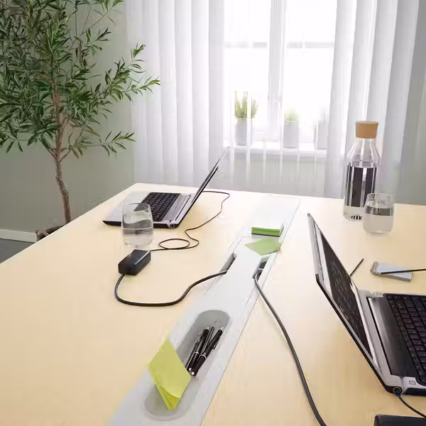 MITTZON МИТТЗОН Конференц-стол - березовый шпон/белый 140x108x75 см - фото 5