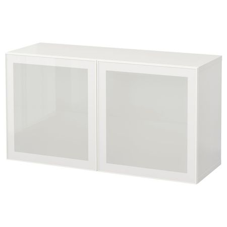 Комбинация настенных шкафов, белый/Глассвик матовое стекло 120x42x64 см IKEA BESTÅ БЕСТО 594.420.01