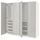 Гардероб, белый, глянцевый светло-серый, 200x60x201 см IKEA FARDAL ФАРДАЛЬ, PAX ПАКС 494.781.04