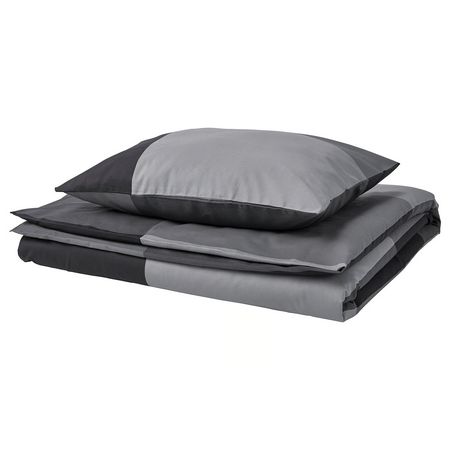 BRUNKRISSLA Пододеяльник и наволочка - чёрный 150x200/50x60 см