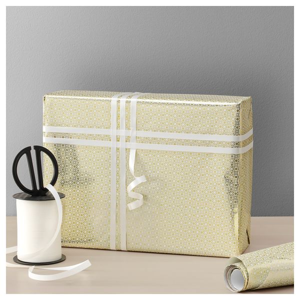 Рулон оберточной бумаги ВИНТЕР 2017, золотой, белый (2x0.7 м) - схема-чертеж с размерами