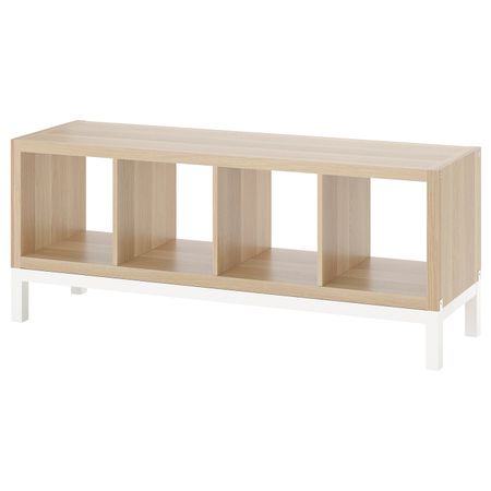 Стеллаж с основанием, под беленый дуб/белый 147x59 см IKEA KALLAX КАЛЛАКС 294.439.88