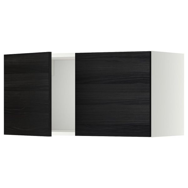 Навесной шкаф с 2 дверями, белый, Тингсрид черный 80x40 см IKEA МЕТОД 192.245.09 - схема-чертеж с размерами