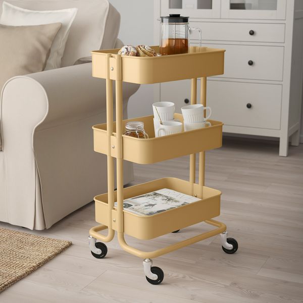 Тележка, желтый, 35x45x78 см IKEA RÅSKOG РОСКУГ 504.966.49 - фото 4