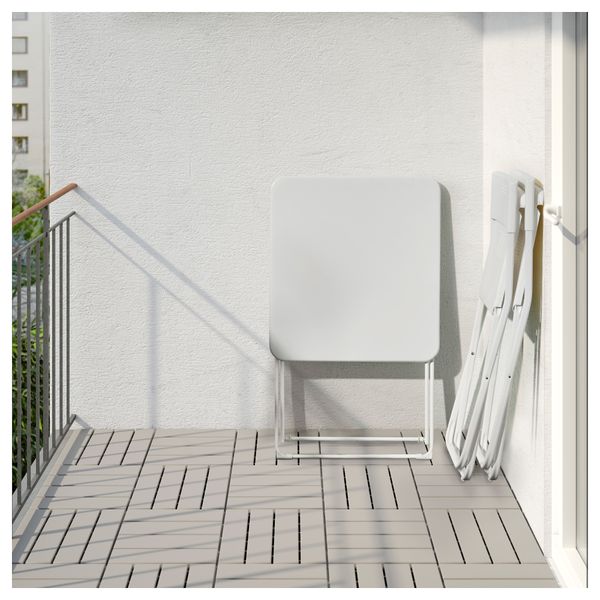 Стол + 2 стула, для сада ГЭРО / ФЕЙЯН, складной, белый - фото 3