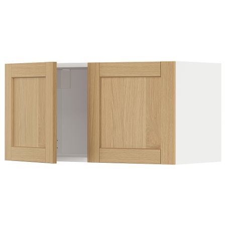 Навесной шкаф с 2 дверцами, белый, Forsbacka дуб, 80x40 см IKEA METOD МЕТОД 195.093.43