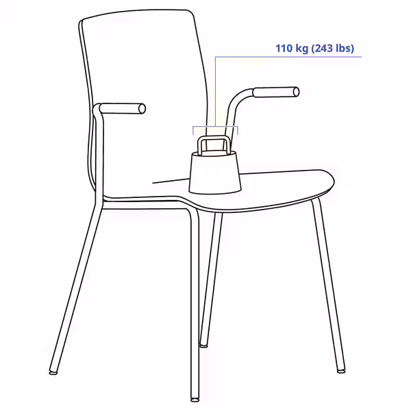 LÄKTARE Конференц-стул - березовый шпон/белый - фото 4