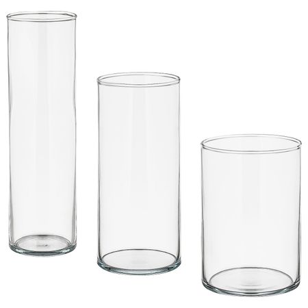 Набор ваз, 3 штуки, прозрачное стекло IKEA CYLINDER ЦИЛИНДР 503.775.14