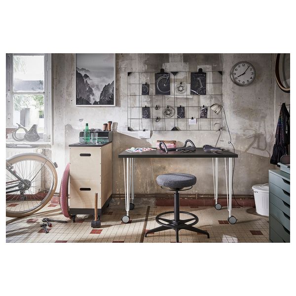 Письменный стол, 100x60 см, темно-серый-белый IKEA KRILLE КРИЛЛЕ, LINNMON ЛИННМОН 594.161.20 - фото 5