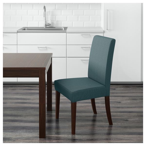 Стул ХЕНРИКСДАЛЬ, коричневый, Финнста бирюзовый - фото 4