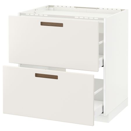 Напольный шкаф, 2 фронтальных панели, 3 ящика МЕТОД / МАКСИМЕРА, белый, Мэрста белый