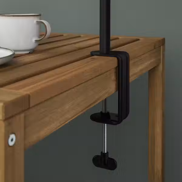 HELGEÖ Декоративный карниз для стола - чёрный регулируемый/для сада для дома 115/235x116 см - фото 5