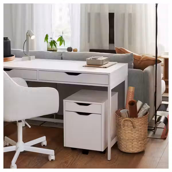 ALEX Тумба с ящиками на колесах - белый/чёрный 36x50 см - фото 5