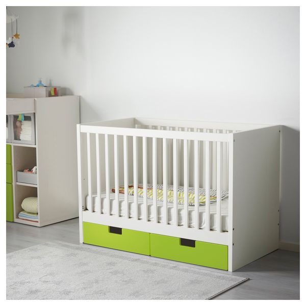 Кроватка детская с ящиками СТУВА, зеленый (60x120 см) - фото 3