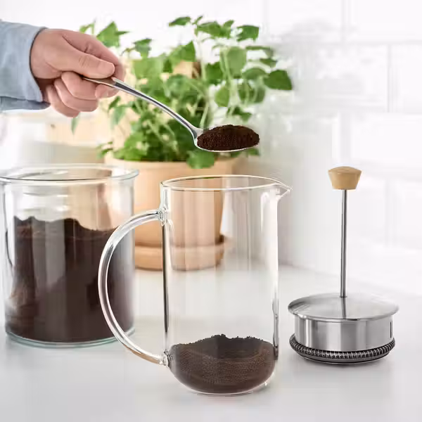 IKEA 365+ Кофе-пресс/заварочный чайник - прозрачное стекло/нержавеющ сталь 1 л - фото 4