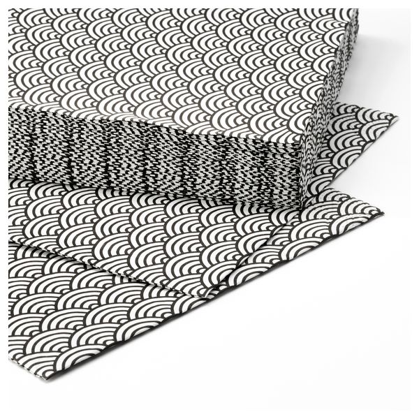 Салфетка бумажная ВОРКУЛ, черный/белый, различные орнаменты (33x33 см) - фото 2