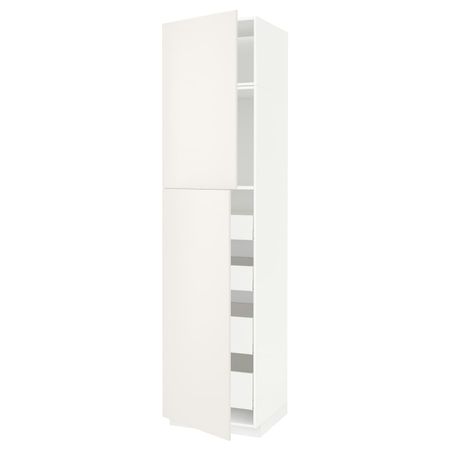 Высокий шкаф/2дверцы/4ящика, белый/Веддинге белый 60x60x240 см IKEA METOD МЕТОД / MAXIMERA МАКСИМЕРА 694.469.56