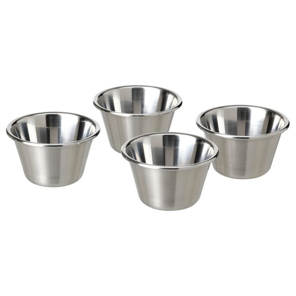 Миска для соуса, комплект из 4 шт., нержавеющая сталь IKEA GRILLTIDER ГРИЛЛЬТИДЕР 405.647.33 - фото 1