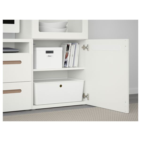 Шкаф для ТВ, комбинированный, стекляные дверцы БЕСТО, Марвикен белый прозрачное стекло (240x40x128 см) - фото 3