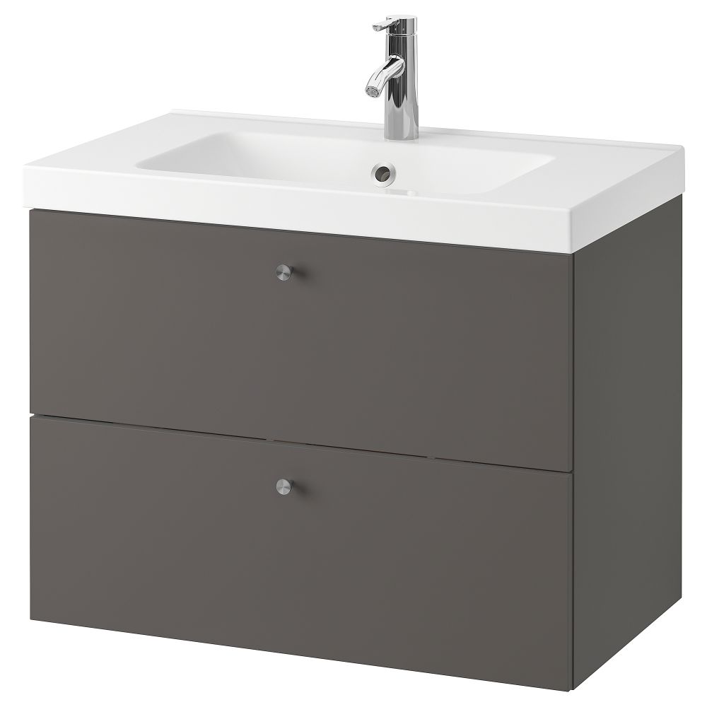 Шкаф для раковины с 2 ящиками, 83x49x64 cm IKEA ODENSVIK ОДЕНСВИК, GODMORGON ГОДМОРГОН 493.384.77 - фото 1