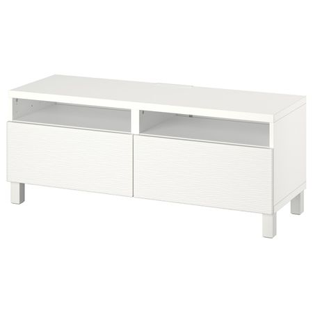 Тумба под ТВ, с ящиками, белый/Лаксвикен/СТУББ белый 120x42x48 см IKEA BESTÅ БЕСТО 594.323.42