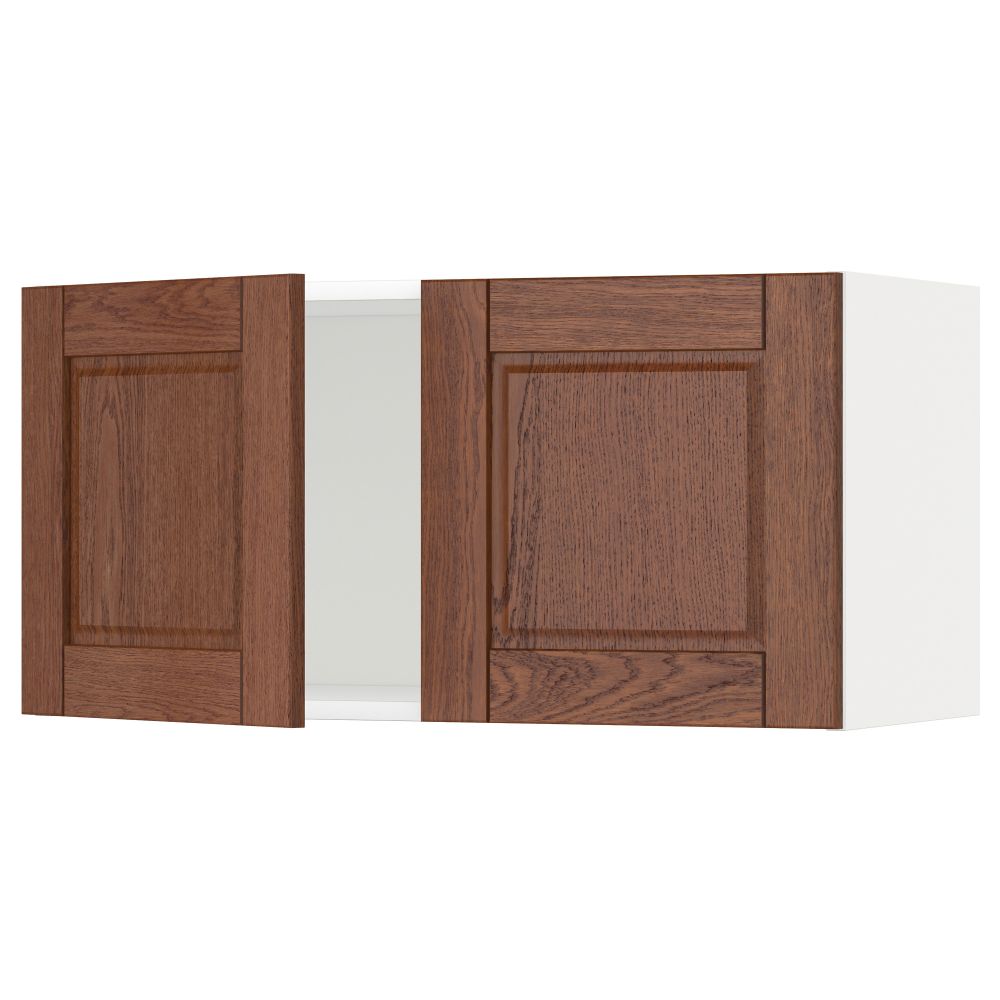 Навесной шкаф с 2 дверями МЕТОД, белый, Филипстад коричневый (80x40 см) - схема-чертеж с размерами