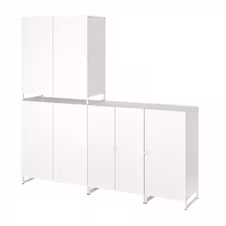 JOSTEIN Стеллаж с дверцами - д/дома/улицы/белый 182x44x180 см