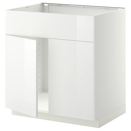 Шкаф под мойку/2 двери/фасад, белый/Рингульт белый 80x60 см IKEA METOD МЕТОД 894.457.67
